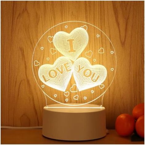LED-Nachtlicht aus Acryl, 3D-Herz-Nachtlicht mit Illusion, romantische 3D-LED-Herzlampe mit warmem Licht, Geschenk für Mama, Muttertagsgeschenk, Valentinstagsgeschenk (1/5)