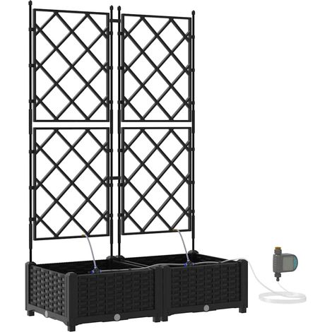 Maison Exclusive - Vaso da giardino 2 pcs Nero 80 x 40 x 126 cm Plastica