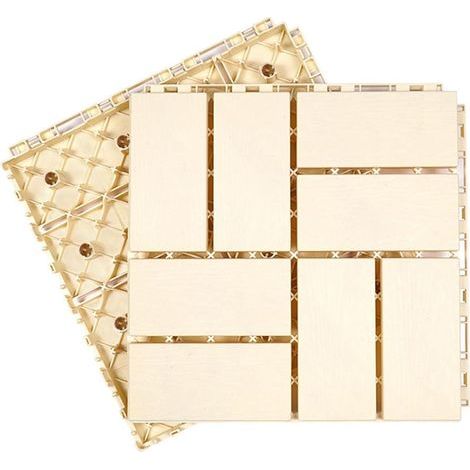 Terrasse carrée en Bois-Plastique, tuiles Composites emboîtables, terrasse extérieure, toits, Jardins, patios, parquet à Pose Automatique(Bianco,3030cm 1pcs) (1/5)