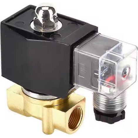 Électrovanne en laiton étanche IP65 1/2" avec indicateur d'alimentation LED 220 V/24 V normalement fermée 24 V CC 1/2" 24 Vcc (1/5)
