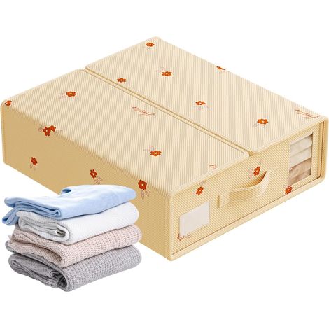 Organisateur de Draps  Organisateur De Draps Et Boîte De Stockage,Grands Bacs de Rangement pour Placard Chambre Sous Lit Dortoir Appartement Déménagement (1/5)