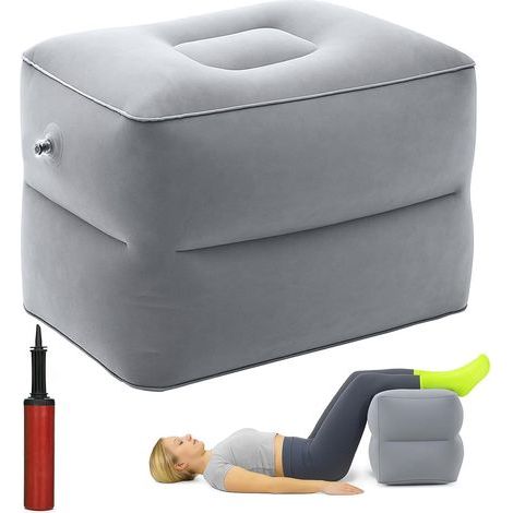 Cube de positionnement gonflable - Avec pompe - Coussin surélevé pour les jambes - Idéal pour la voiture, la maison et le bureau