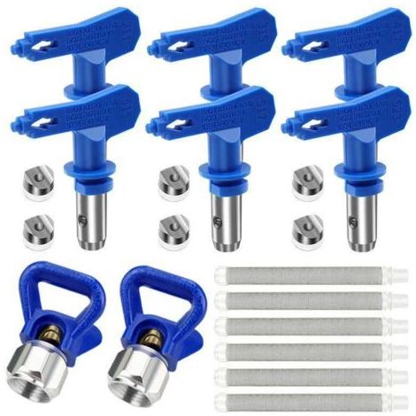 royaluxe-Lot de 6 buses airless réversibles + 2 protecteurs + 6 filtres, modèles 211, 315, 417, 517, 515, 523, pour pistolet à peinture haute pression (1/5)