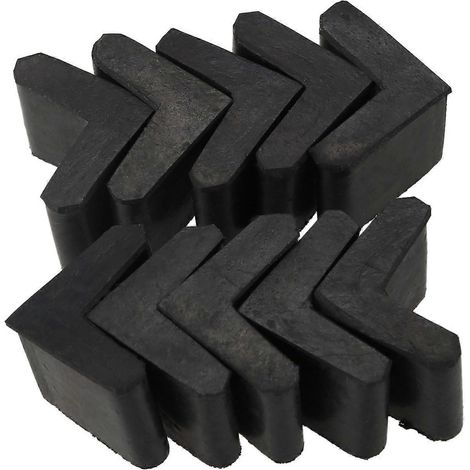 Patins de protection en caoutchouc noir en forme de L pour cornières (10 pièces) (1/5)
