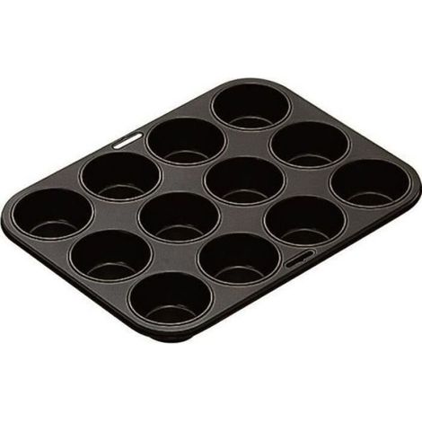 Plaque à muffins - - 12 cavités - 35 x 27 x 3 cm - noir