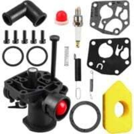 Kit carburateur pour tondeuse à gazon Briggs & Stratton 499809 498809A 494406 et filtre à air 698369 Ressort de régulateur 691859 692211 Membrane 795083 495770 (1/5)