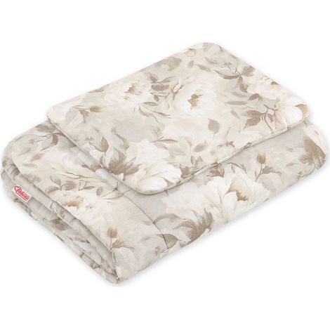 Juego de cama para bebé con relleno, 2 piezas, 75x100cm RECIÉN NACIDO - Peonías beige (1/3)