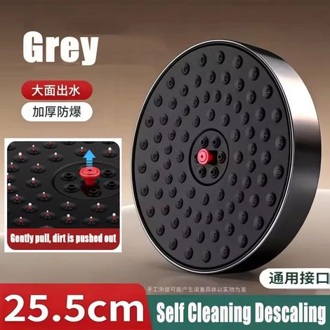 (Gris amélioré) Ensemble de douche à jet puissant de 25 cm (10 pouces) avec panneau large, montage au plafond et 3 modes de pression. Douche de salle de bain en ABS effet pluie. (1/5)