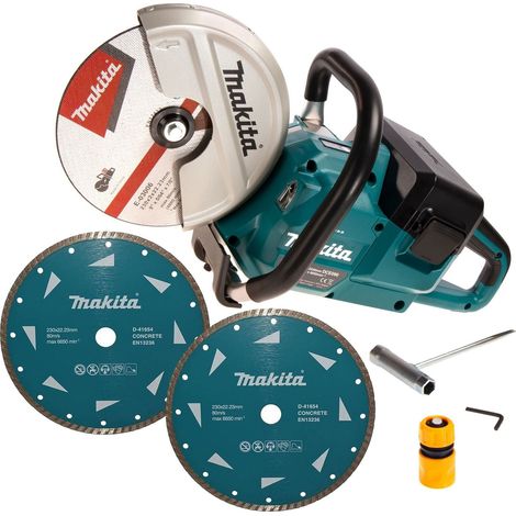 Makita DCE090ZX1 Twin 18v 36v 9"" Cordless Brushless Disc Cutter 2x Diamond Blade (1/5)