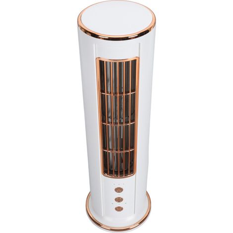 Ventilador de escritorio tipo torre sin aspas de 3 velocidades, recargable por USB con control remoto para uso en verano.