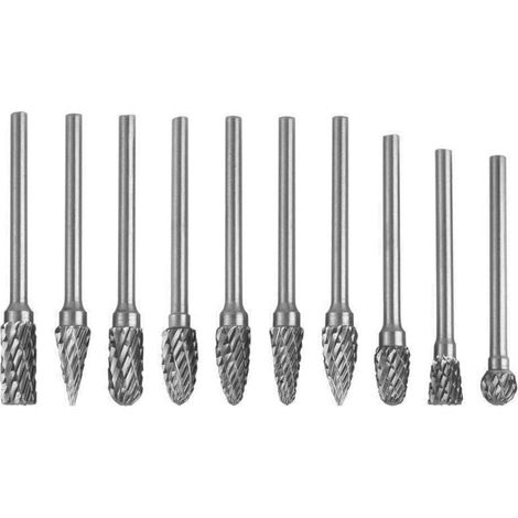 Set di 10 spazzole e abrasivi per trapano, scalpelli rotanti in carburo di tungsteno a doppio taglio, set di utensili per foratura e lucidatura da 3 mm - ALTRO (1/3)