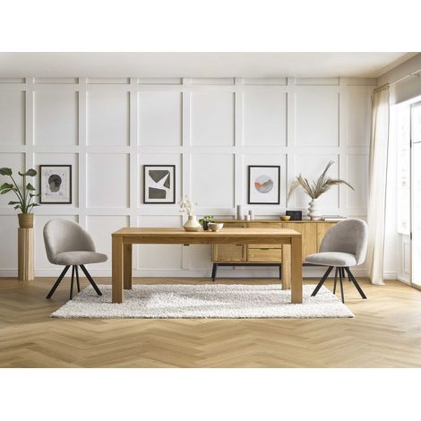 Bobochic – Table à manger extensible 180-270 cm – Chêne massif huilé – 12 couverts – Design naturel pour tous les intérieurs (1/5)