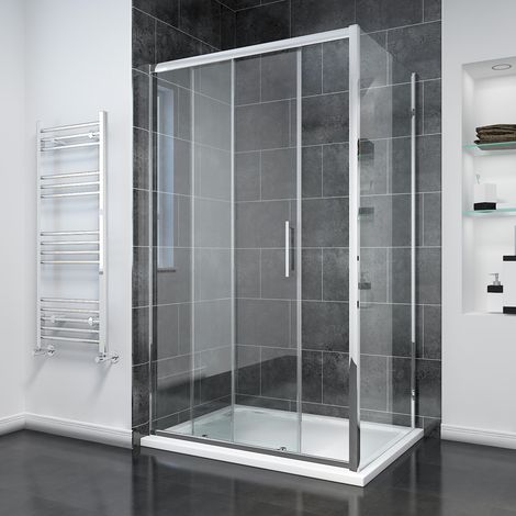 ELEGANT 1000mm Sliding Shower Door Modern Bathroom 8mm Easy Clean Glass Shower Enclosure Cubicle with 800mm Side Panel