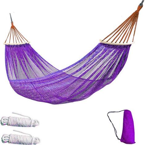 Amaca doppia e singola 260 x 130 cm Accessorio da campeggio Amaca leggera con rete rinfrescante Include borsa per il trasporto e accessori per il montaggio (1/5)