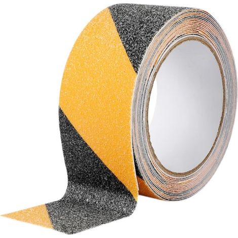 für Sicherheit, rutschfestes Klebeband, PVC-Gefahrenwarnband für Treppen, Stufen, Leitern, Schwarz und Gelb, 10 m x 100 mm