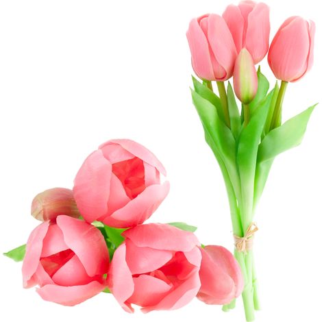 Bouquet di tulipani gommati CV17692-8 rosa, 5 pezzi (1/5)