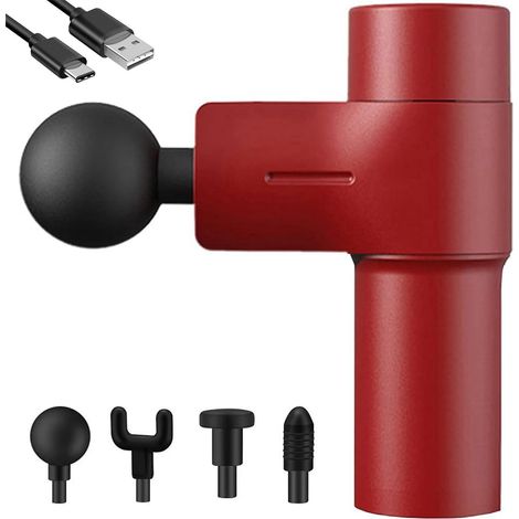 Mini pistolet de massage - Masseur puissant pour les tissus profonds, masseur musculaire électrique portable à percussion, compact et idéal pour les voyages, pistolet de massage portatif pour les fasc