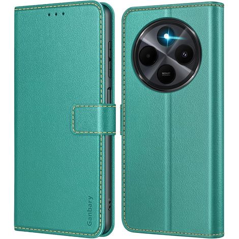 Handyhülle Klapphülle Leder Magnetverschluss Xiaomi Redmi 14C Blaugrün (1/5)