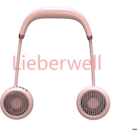 Ventilateur tour de cou mains libres, mini ventilateur personnel USB rechargeable, design casque, portable, rotation à 360° , Ro (1/5)