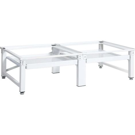 FIMEI Socle de lave-linge et sèche-linge et étagère coulissante Blanc (1/5)