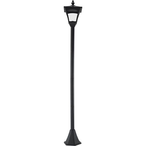 Farola solar de jardín con LED negra 15 x 15 x 120 cm HOMVRA (1/5)