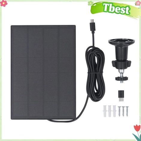 Panneau solaire 5W pour caméra de sécurité, support réglable à 360 ° IP66 avec câble pour caméra extérieure, ventilateur de (1/4)