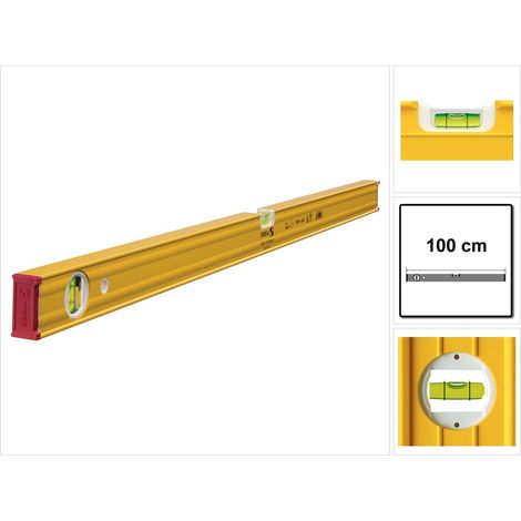 Stabila Type 80 AS 100 cm Lightweight Aluminum Spirit Level with Horizontal and Vertical Bubbles, Anti-Slip Base, Made in Germany (1/5)
