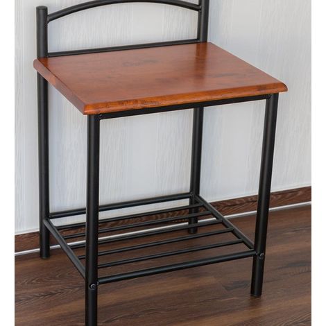 Comodino/comodino in metallo e legno 64x45x35 cm MOC06005