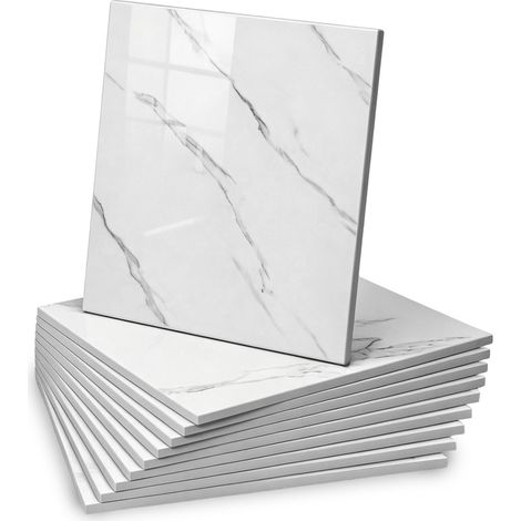 Carreaux muraux auto-adhésifs - 30 x 30 cm - Effet pierre - Imperméables et résistants à la saleté - Découpables - Pour cuisine, salle de bain, salon (24) (1/5)