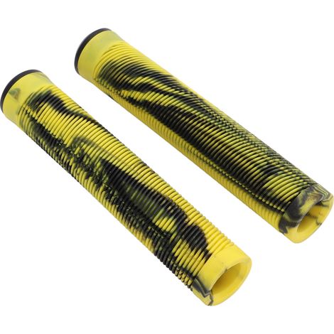 1 Paire de Poignées de Vélo Fixie Antidérapantes en TPE Souple, 16 cm, Noir et Jaune (1/5)
