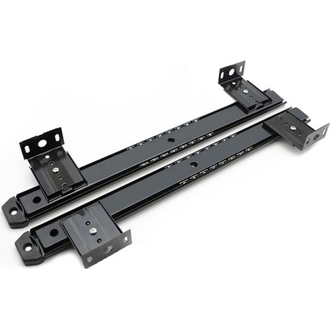Lntyq – Coulisse à roulement à billes pour tiroir clavier – Réglable 35 à 575 mm – Acier zingué noir – Kit de 2 unités pour bureau
