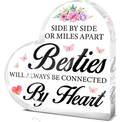 Plaque en acrylique cœur décoratif, décoration familiale pour papa maman sœur(15 cm) (1/4)