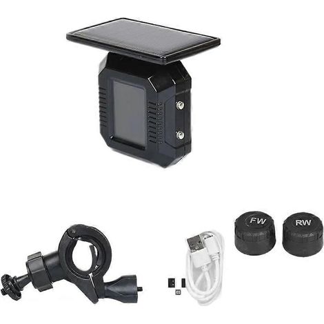 Solar TPMS Motorcycle Tire Pressure Sensors Motor TMPS Tire Pressure Monitoring System Tyre External Capteur pour Moto (1/5)
