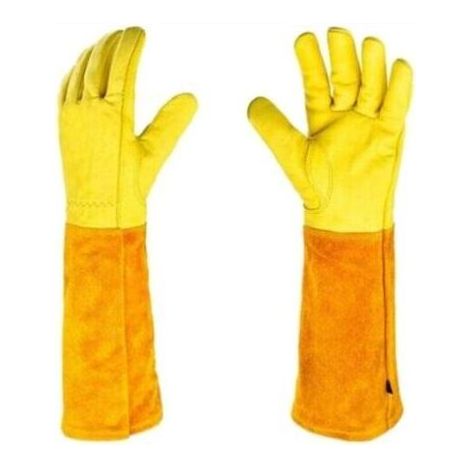 FENOPLASTICAGants de jardinage cuir haute qualité – Résistants aux coupures et épines – Protection optimale pour taille et désherbage – Dimensions 42x12cm (1/5)