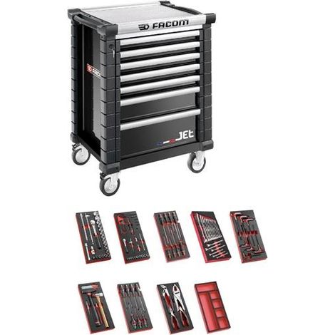 Facom Werkstattwagen JET.7GM3 mit 9 Modulen (1/2)