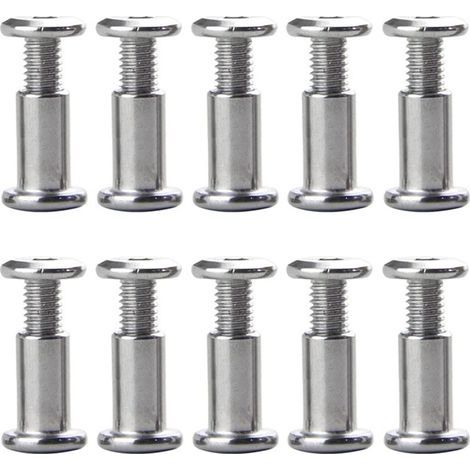 Lot de 10 vis M6 x 20 mm, boucles de ceinture, boulons de fixation, vis de fixation, attaches en cuir pour meubles, selles en cuir pour trous de 8 mm de diamètre (1/5)