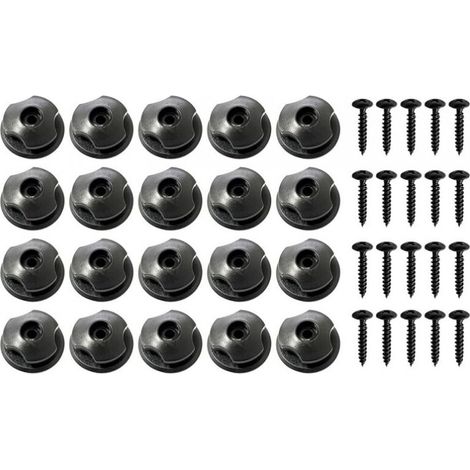 60 Pcs Crochet Ridelle De Bâche Ronds Inclus Vis Boutons Ronds pour Filet Remorque Et Bache Remorque Crochet Remorque en Plastique Dur (1/4)