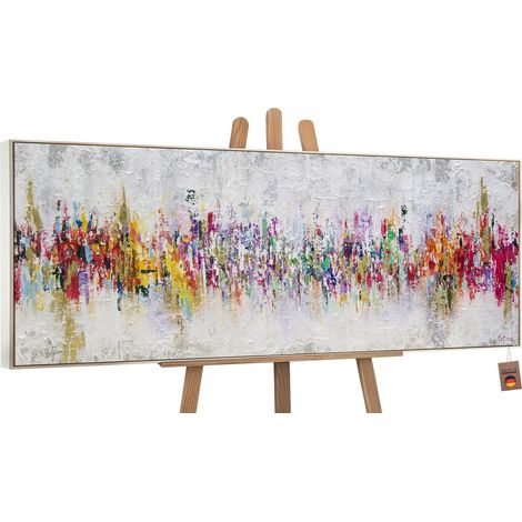 Gemälde Abstraktion II mit Rahmen Wanddeko farbe 120x40 cm (1/5)