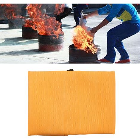 Couverture anti-feu en silicone et fibre de verre, 1,2 m x 1,2 m, orange, pour les conférences sur la sécurité incendie. (1/5)