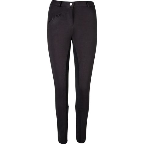Culotte d'équitation Pfiff pour femme, fond intégral, noire, taille 38