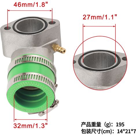 Green GY6 150CC Modified Intake Manifold for ATV Off-Road Vehicles and Go-Karts Horizontal Engines (1/4)