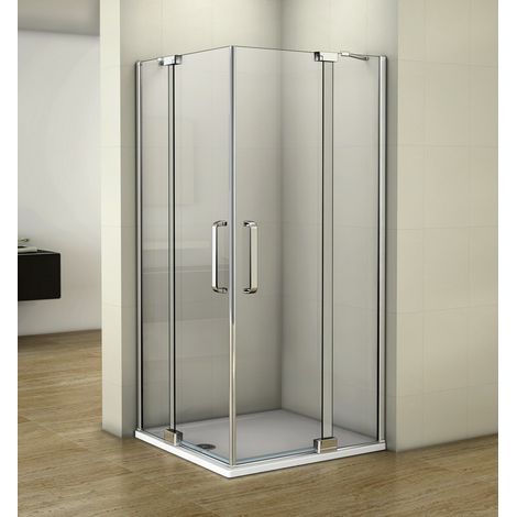 80cm Tür x 80cm Tür x H.195cm Scharniertür Eckeinstieg 8mm NANO Glas (1/5)