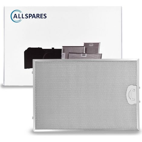 Filtro metálico AllSpares para campanas extractoras compatible con Bosch Siemens Neff 00742967/742967 (388x265x8mm)