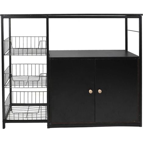 Armoire de rangement pour cuisine, meuble d'appoint multifonctionnel au sol, idéal pour la salle à manger et le salon (1/4)