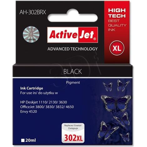 Tinta ActiveJet para HP 302XL F6U68AE reg AH-302BRX (1/2)