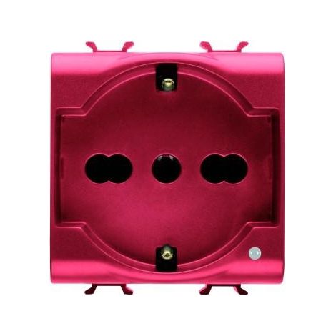 PRISE 2M 2P+TERRE 16A BIV. STD I/D ROUGE GEWISS GW10214 (1/2)