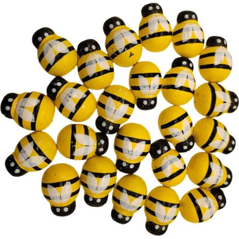 48 pièces Lot de Abeilles Bois Peintes Décoratives Artisanat Créatif Décor Jardin et Intérieur Motifs Colorés pour Loisirs et Cadeaux (1/5)