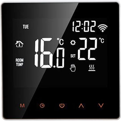 Thermostat Wi Fi intelligent ME81H AC230V  , thermostat pour chaudière à gaz 5 90 °C, écran tactile LCD, compatible Tuya (bouton orange, fond blanc, 3 A)