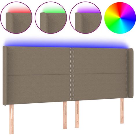 Maison Exclusive - Testiera a LED Tortora 203x16x118/128 cm in Tessuto