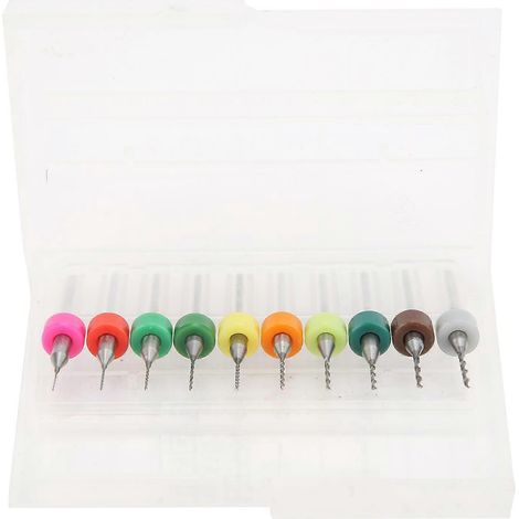 10 Stück Mikro-Spiralbohrer aus Wolframstahl für Leiterplatten, gerader Griff, 0,3–1,2 mm